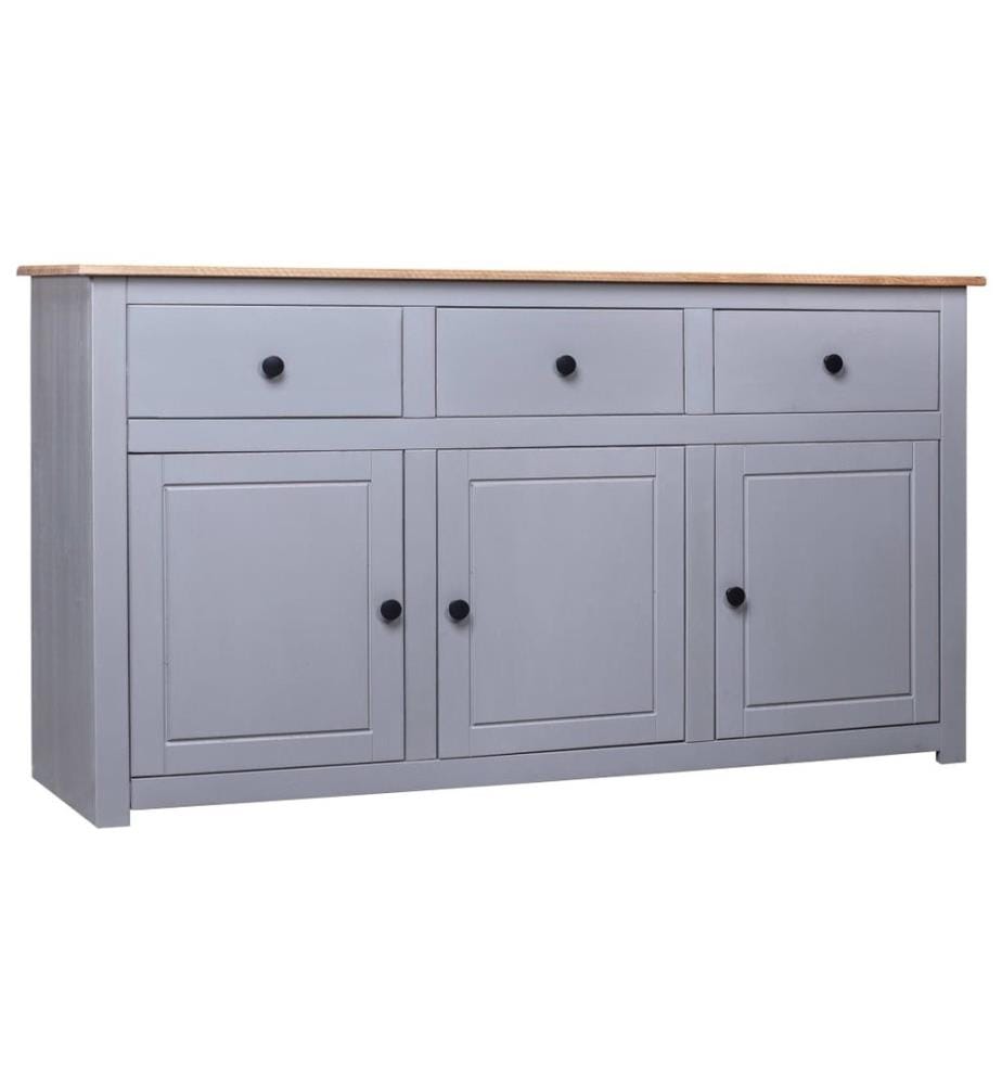 Sideboard Grau 135x40x80 cm Kiefernholz Panama