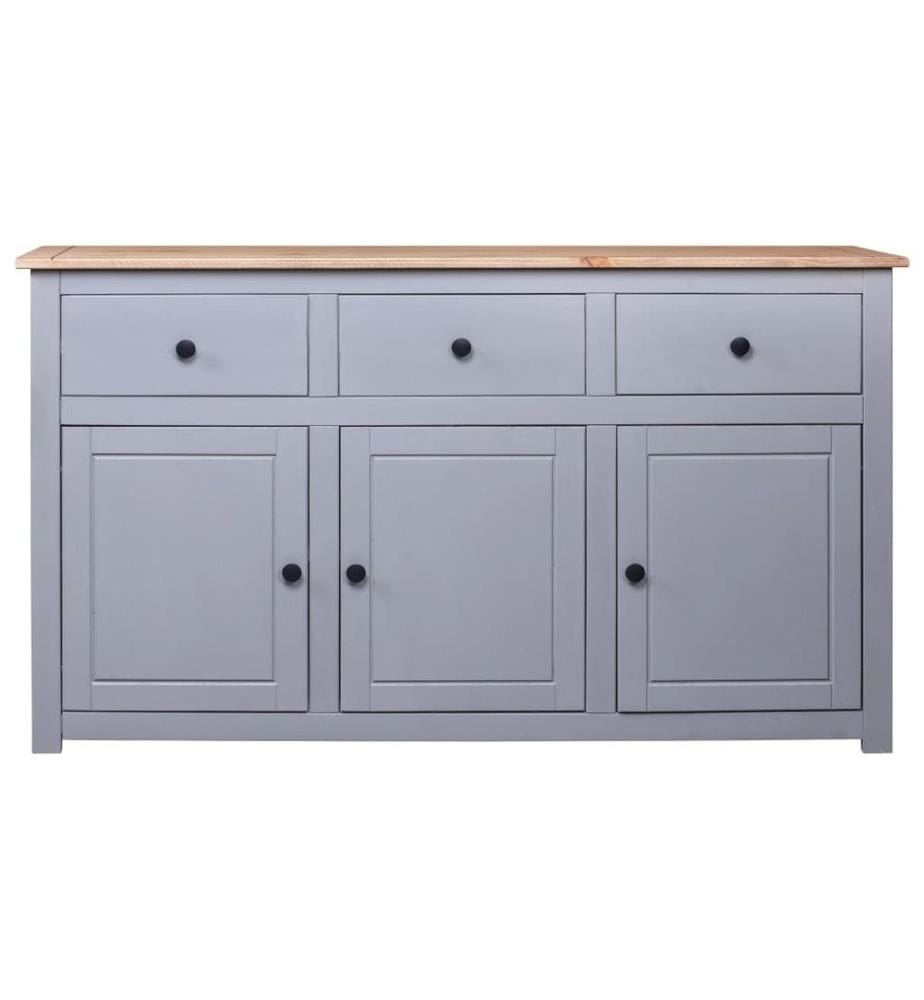 Sideboard Grau 135x40x80 cm Kiefernholz Panama