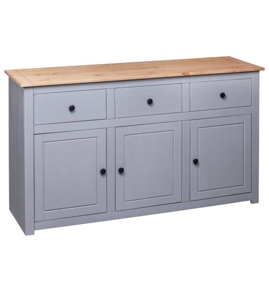 Sideboard Grau 135x40x80 cm Kiefernholz Panama