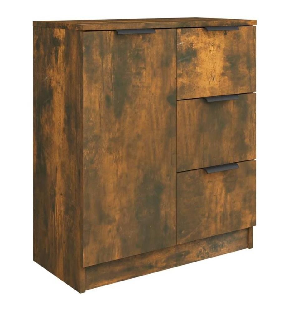 Buffets 2 pcs Chêne fumé 60x30x70 cm Bois d'ingénierie
