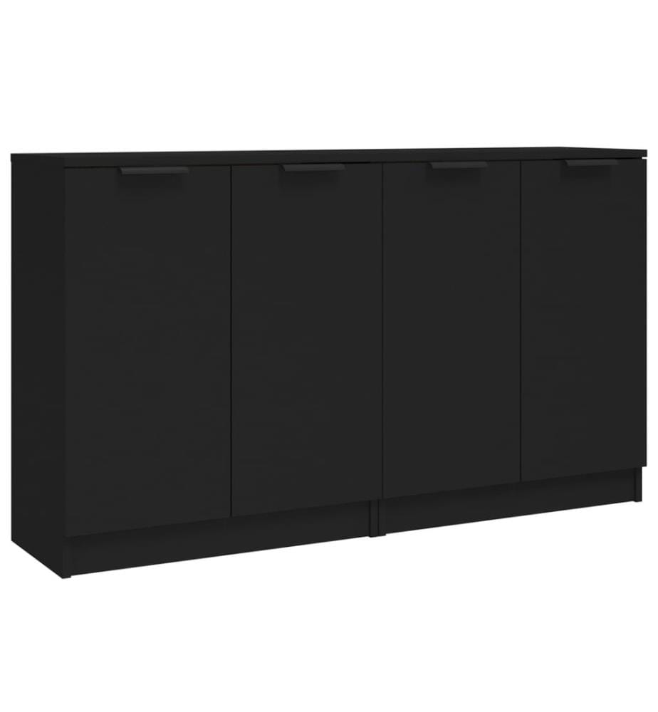 Buffets 2 pcs Noir 60x30x70 cm Bois d'ingénierie