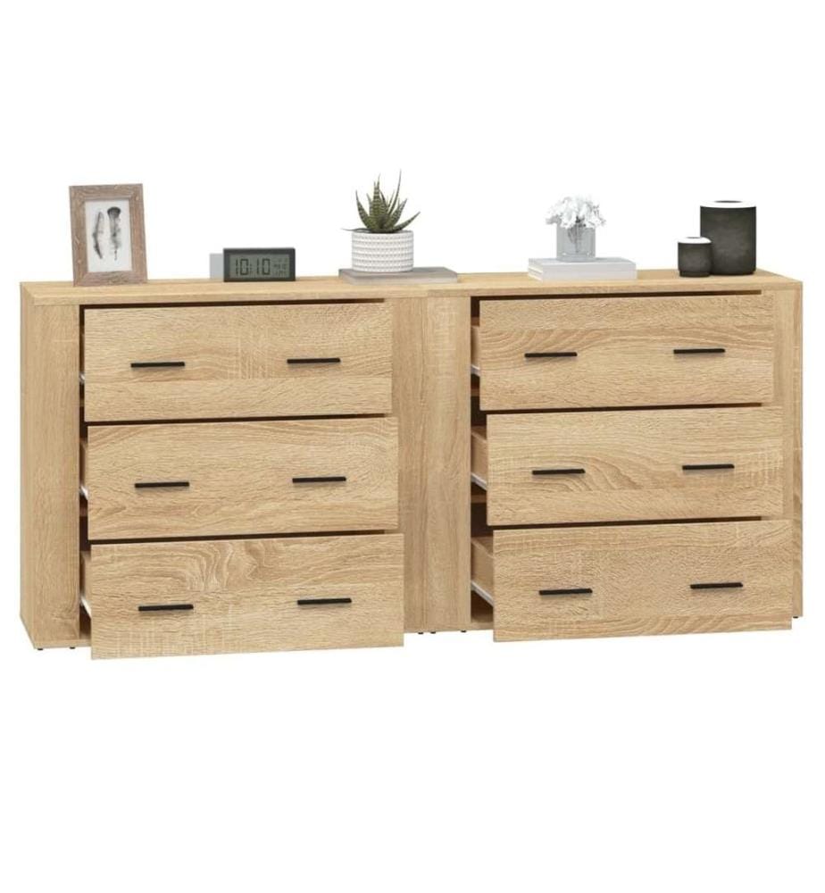 Sideboards 2 Stk. Sonoma-Eiche Holzwerkstoff