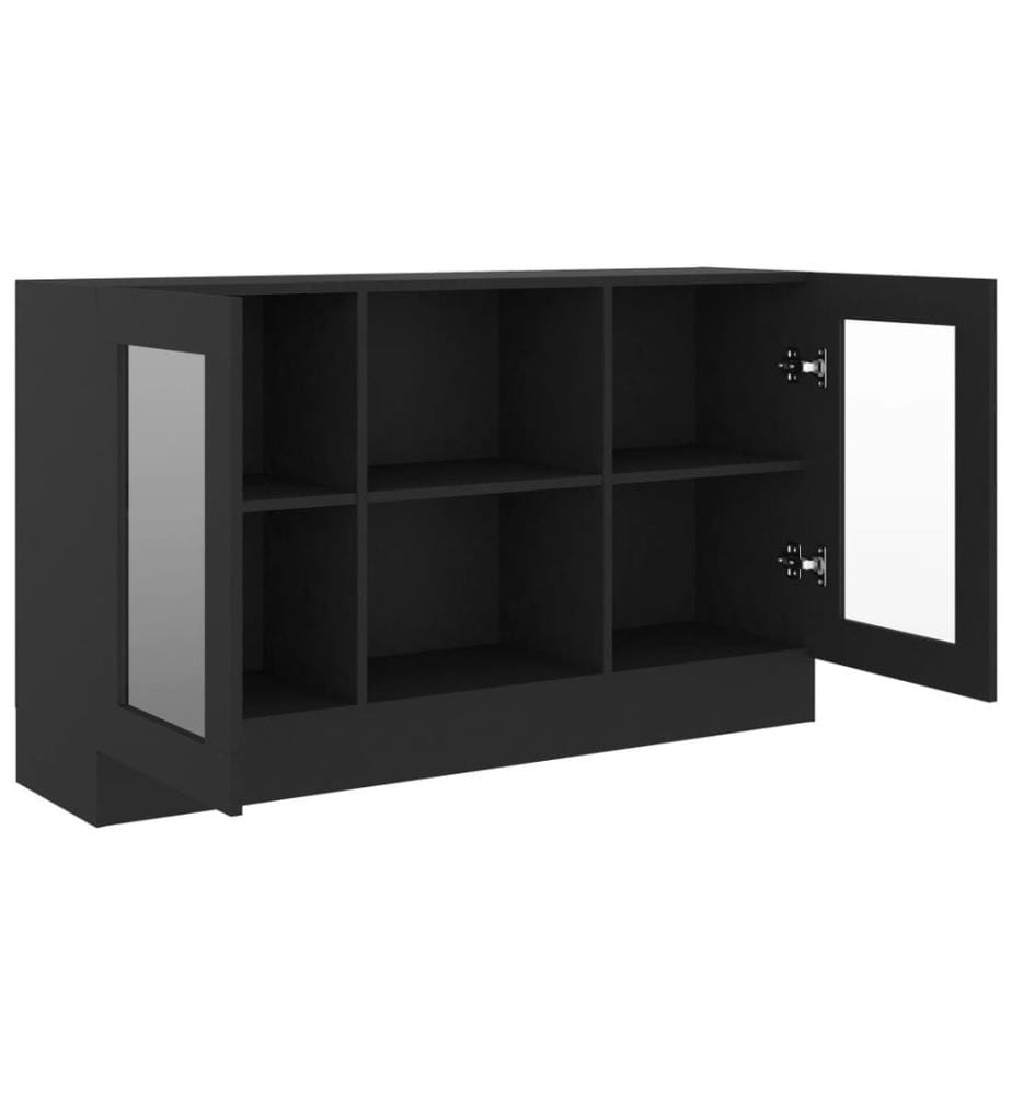 Vitrinenschrank Schwarz 120x30,5x70 cm Holzwerkstoff