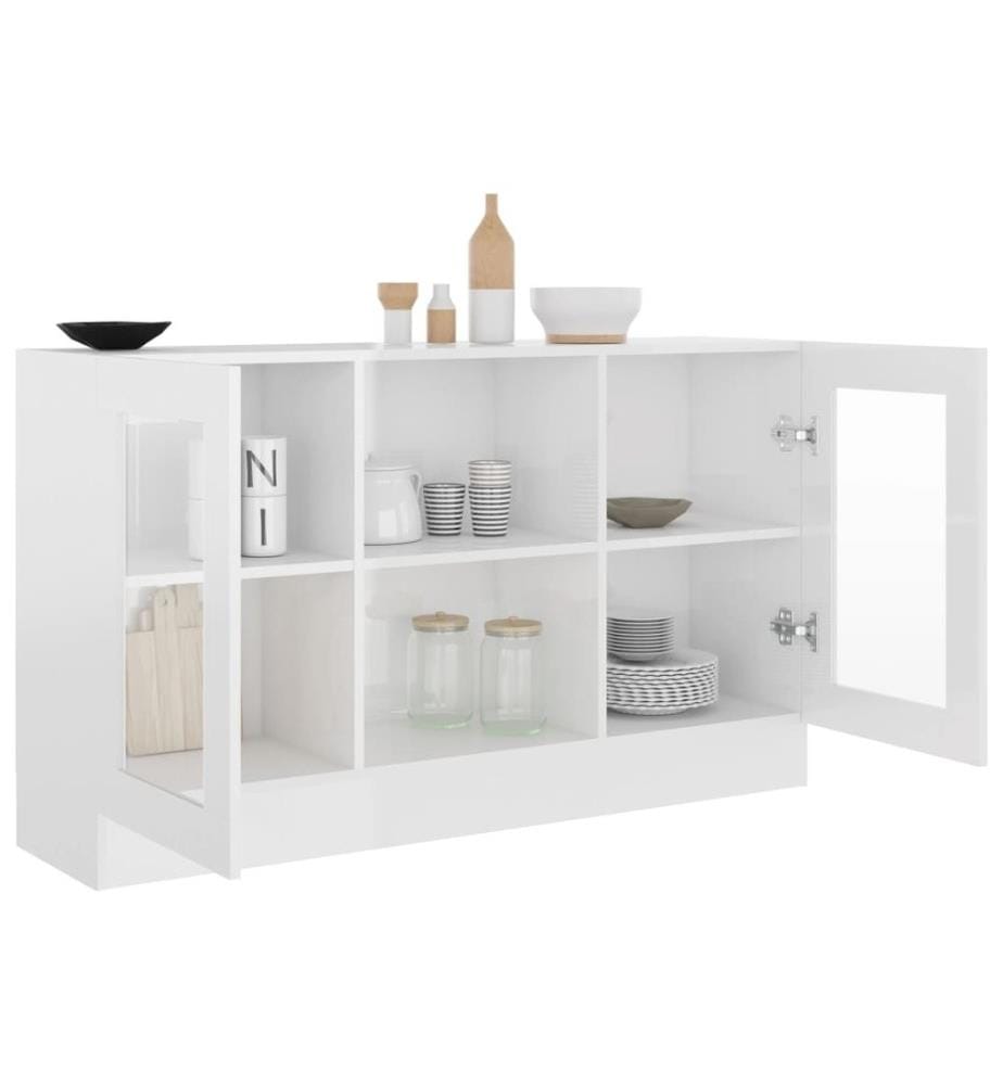 Vitrinenschrank Hochglanz-Weiss 120x30,5x70 cm Holzwerkstoff