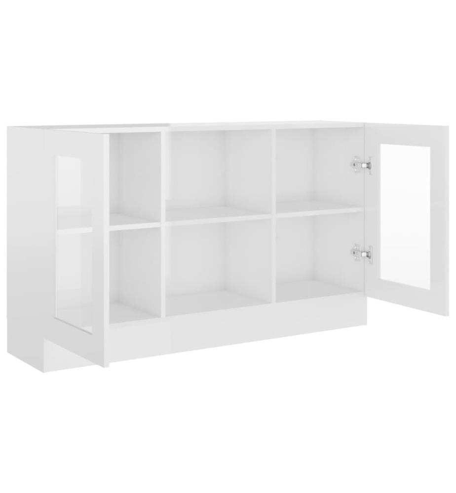 Vitrinenschrank Hochglanz-Weiss 120x30,5x70 cm Holzwerkstoff