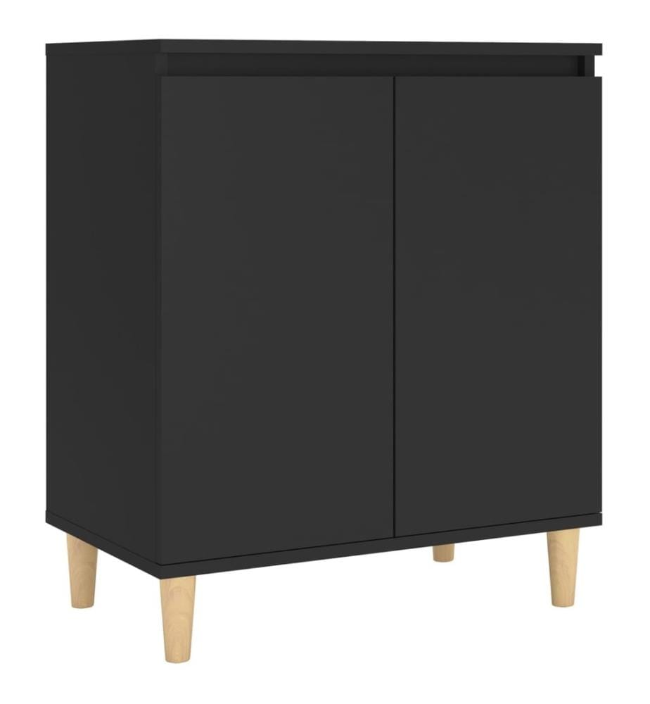 Sideboard mit Massivholz-Beinen Schwarz 60x35x70 cm