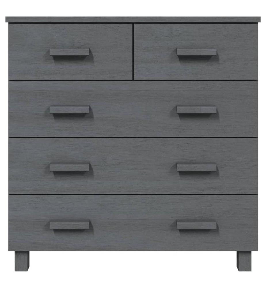 Sideboard HAMAR Dunkelgrau 79x40x80 cm Massivholz Kiefer
