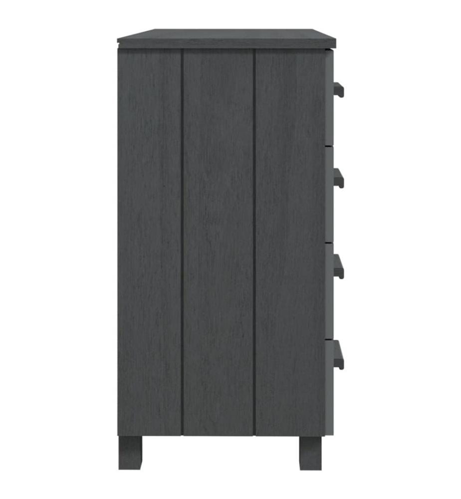 Sideboard HAMAR Dunkelgrau 79x40x80 cm Massivholz Kiefer