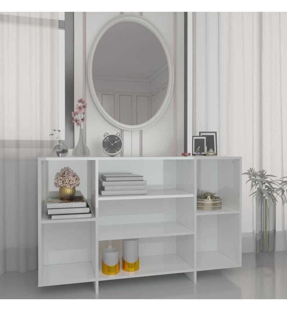 Sideboard Hochglanz-Weiss 120x30x75 cm Holzwerkstoff
