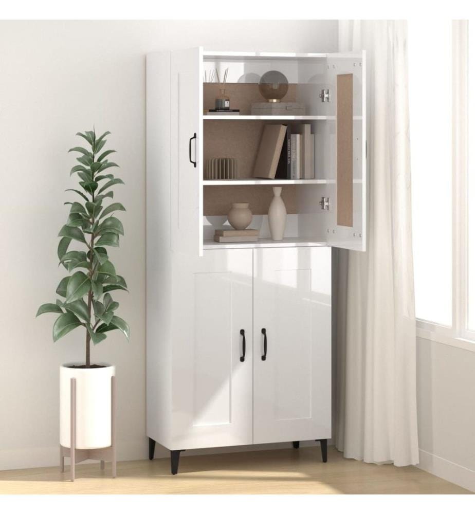 Sideboard Hochglanz-Weiss 69,5x34x90 cm Holzwerkstoff