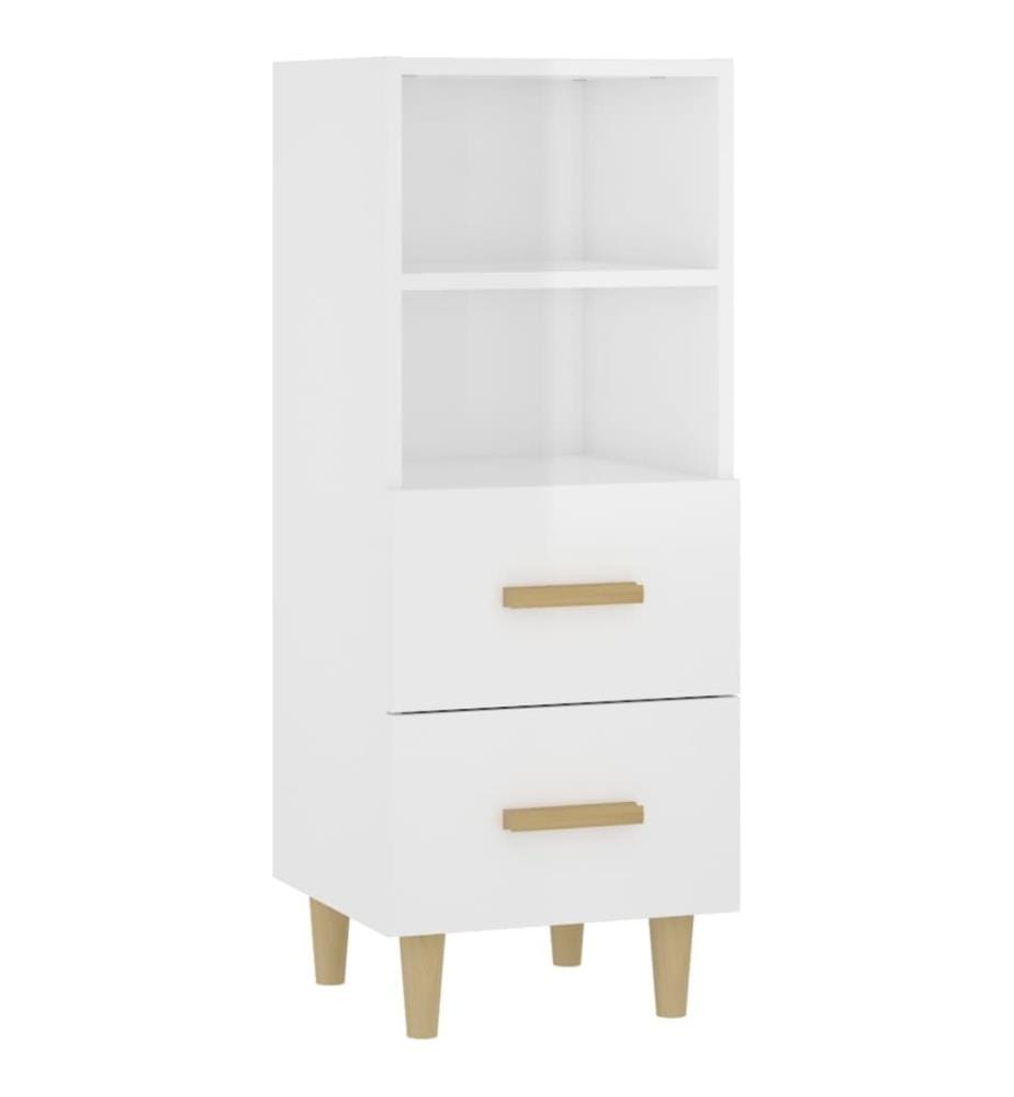 Sideboard Hochglanz-Weiss 34,5x34x90 cm Holzwerkstoff