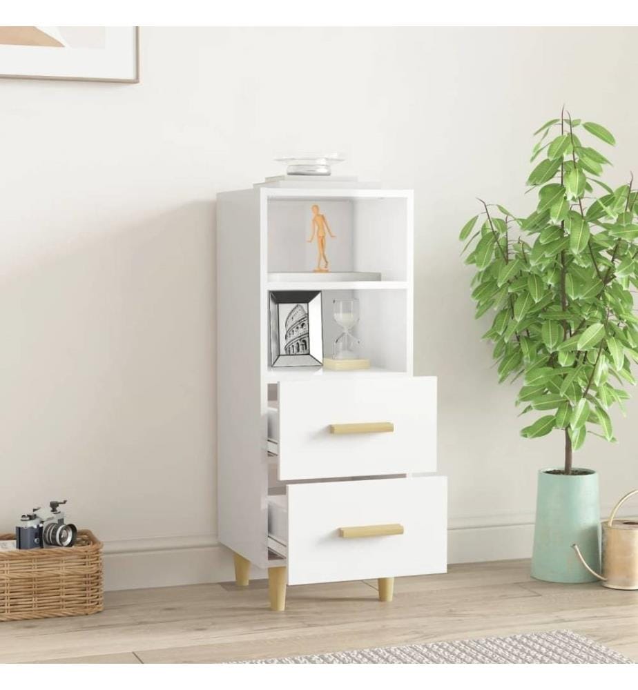 Sideboard Hochglanz-Weiss 34,5x34x90 cm Holzwerkstoff