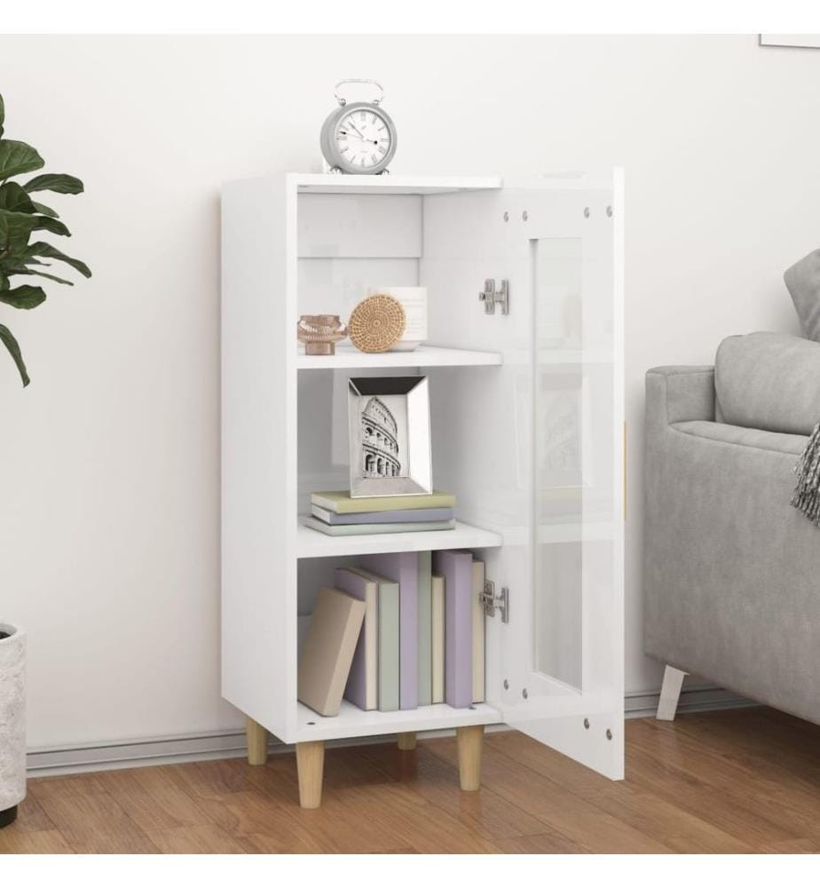 Sideboard Hochglanz-Weiss 34,5x34x90 cm Holzwerkstoff