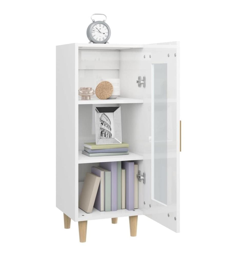 Sideboard Hochglanz-Weiss 34,5x34x90 cm Holzwerkstoff