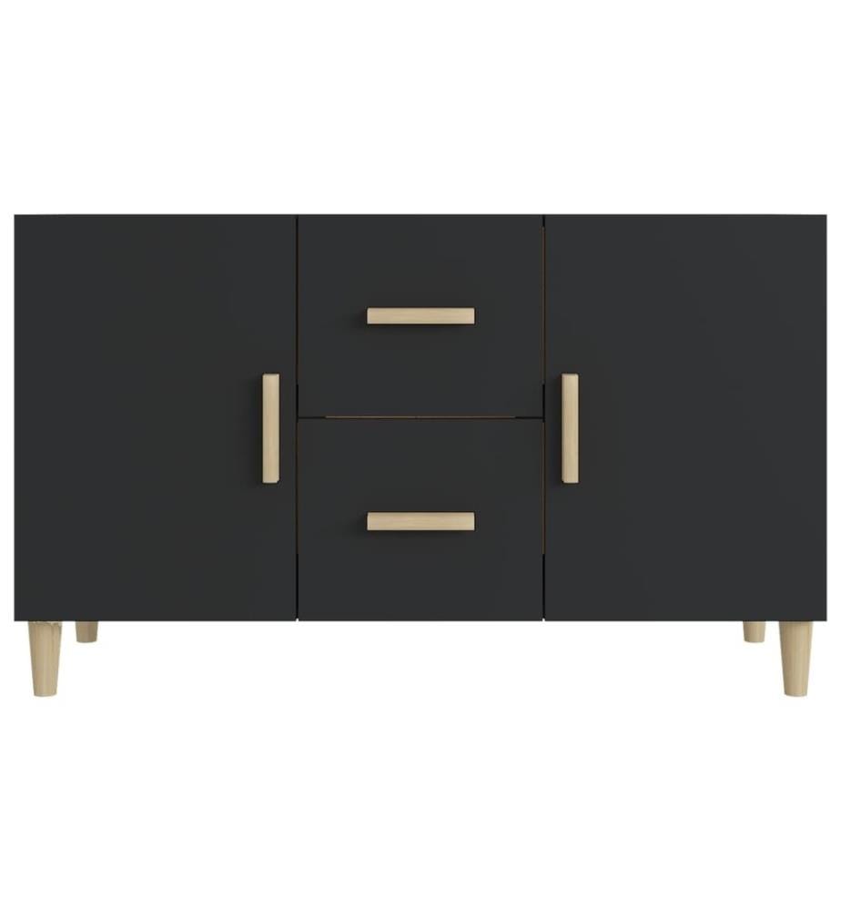 Buffet noir 100x36x60 cm bois d'ingénierie