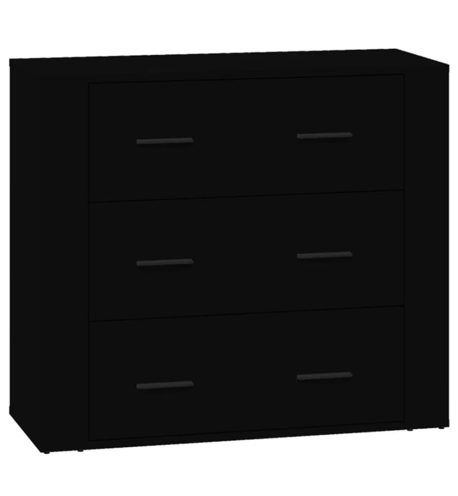 Sideboard Schwarz 80x33x70 cm Holzwerkstoff