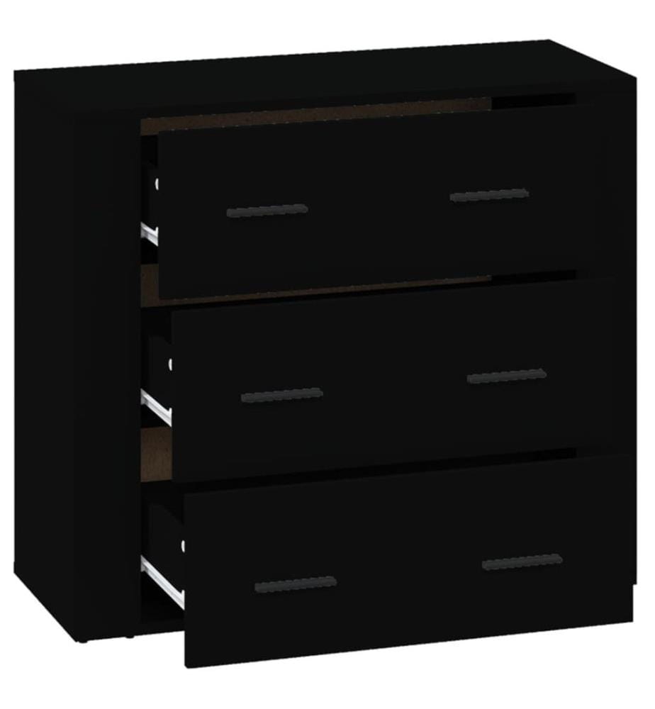 Sideboard Schwarz 80x33x70 cm Holzwerkstoff