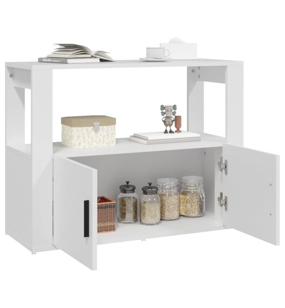 Sideboard Weiss 80x30x60 cm Holzwerkstoff