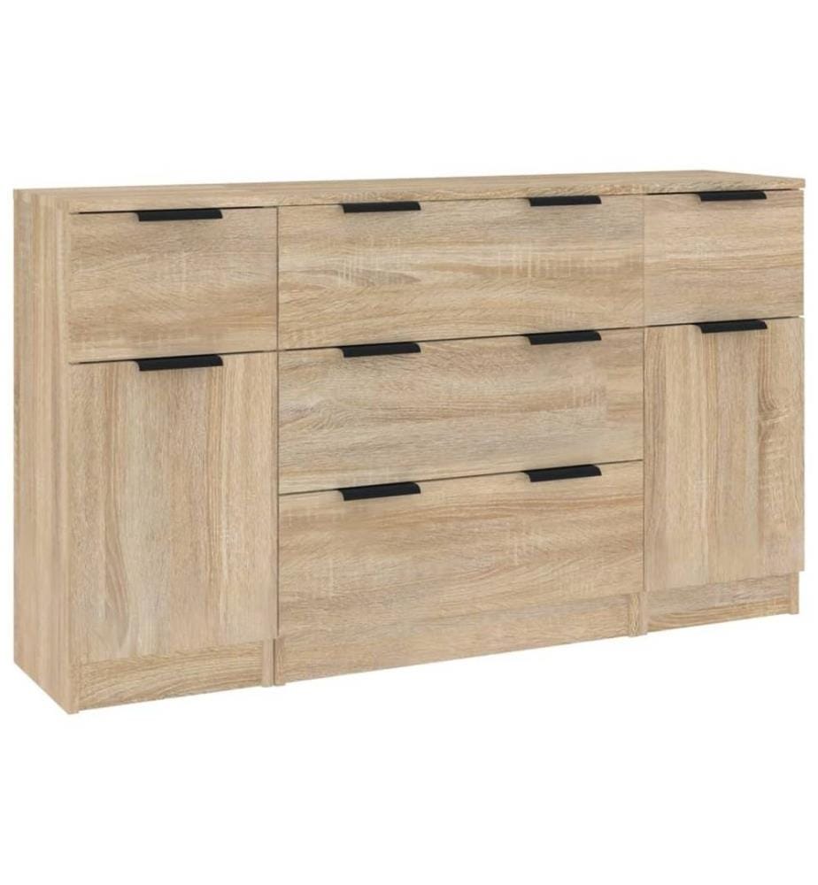 3-tlg. Sideboard-Set Sonoma-Eiche Holzwerkstoff