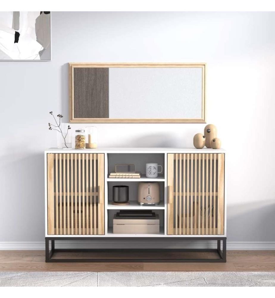 Buffet blanc 105x30x65 cm bois d'ingénierie