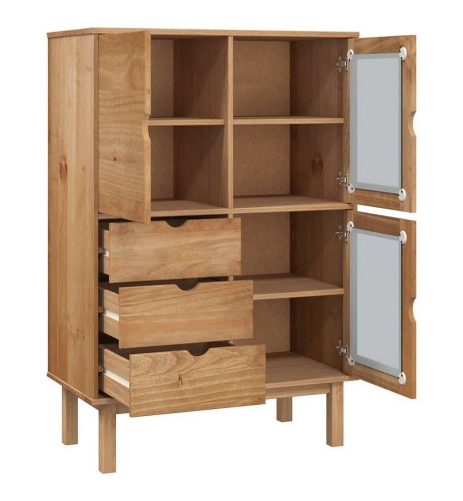 Buffet haut OTTA 85x43x125 cm Bois massif de pin