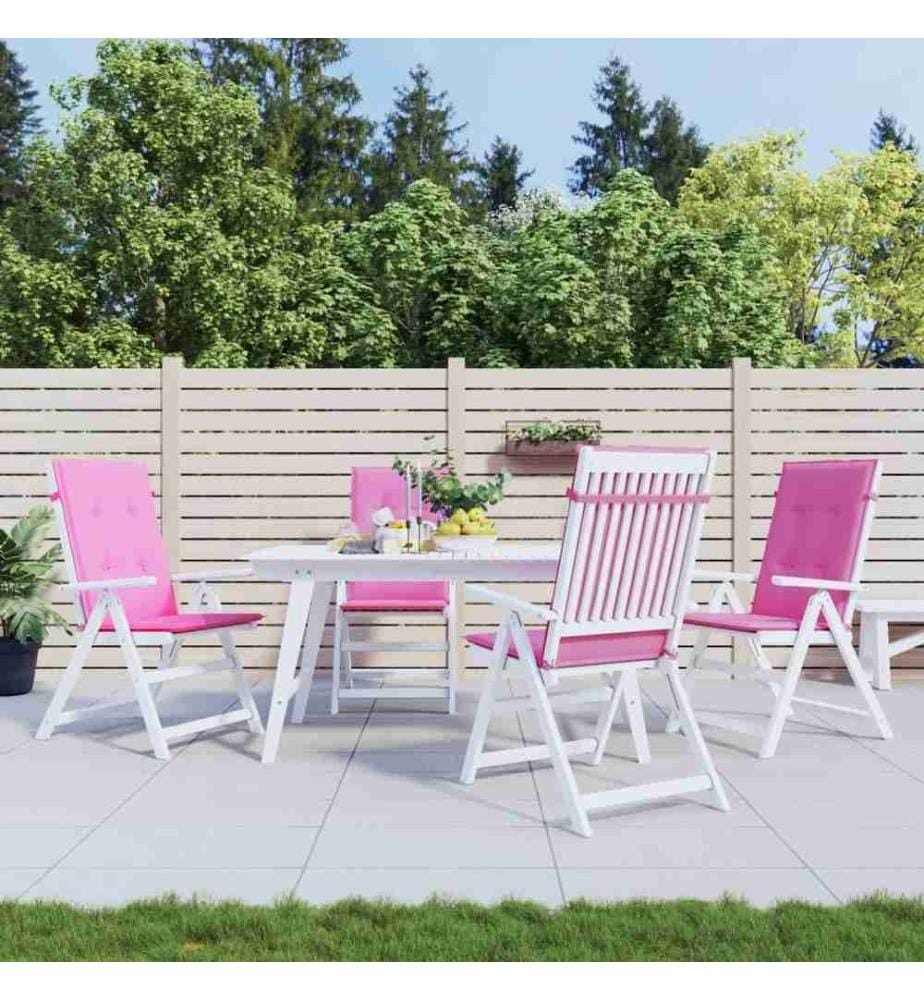Coussins de chaise à dossier haut 4 pcs rose tissu