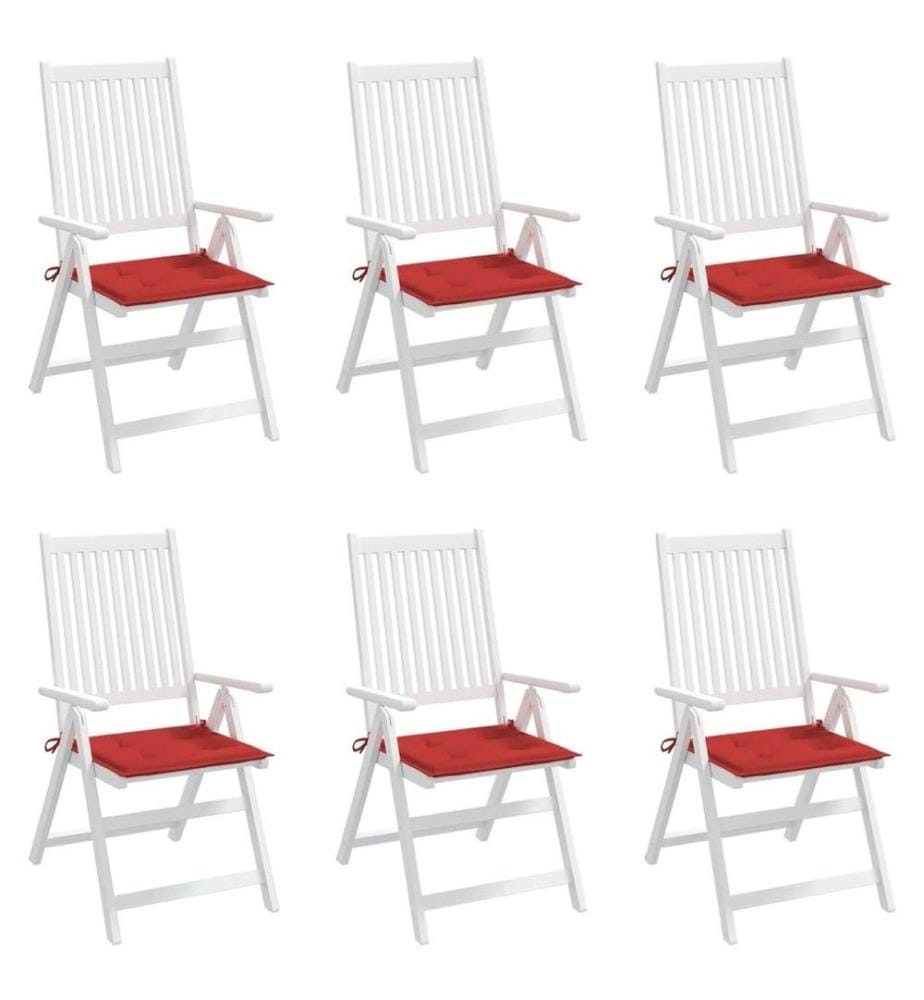 Gartenstuhl-Kissen 6 Stk. Rot 40x40x3 cm Oxford-Gewebe