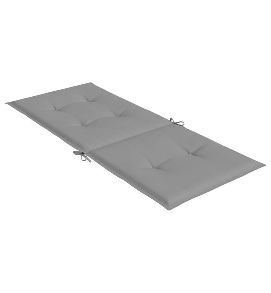 Coussins de chaise de jardin à dossier haut lot de 2 gris tissu