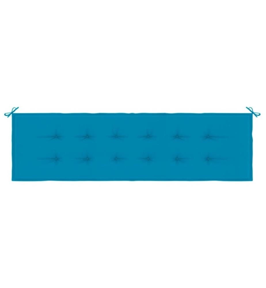Coussin de banc de jardin bleu 180x50x3 cm tissu oxford