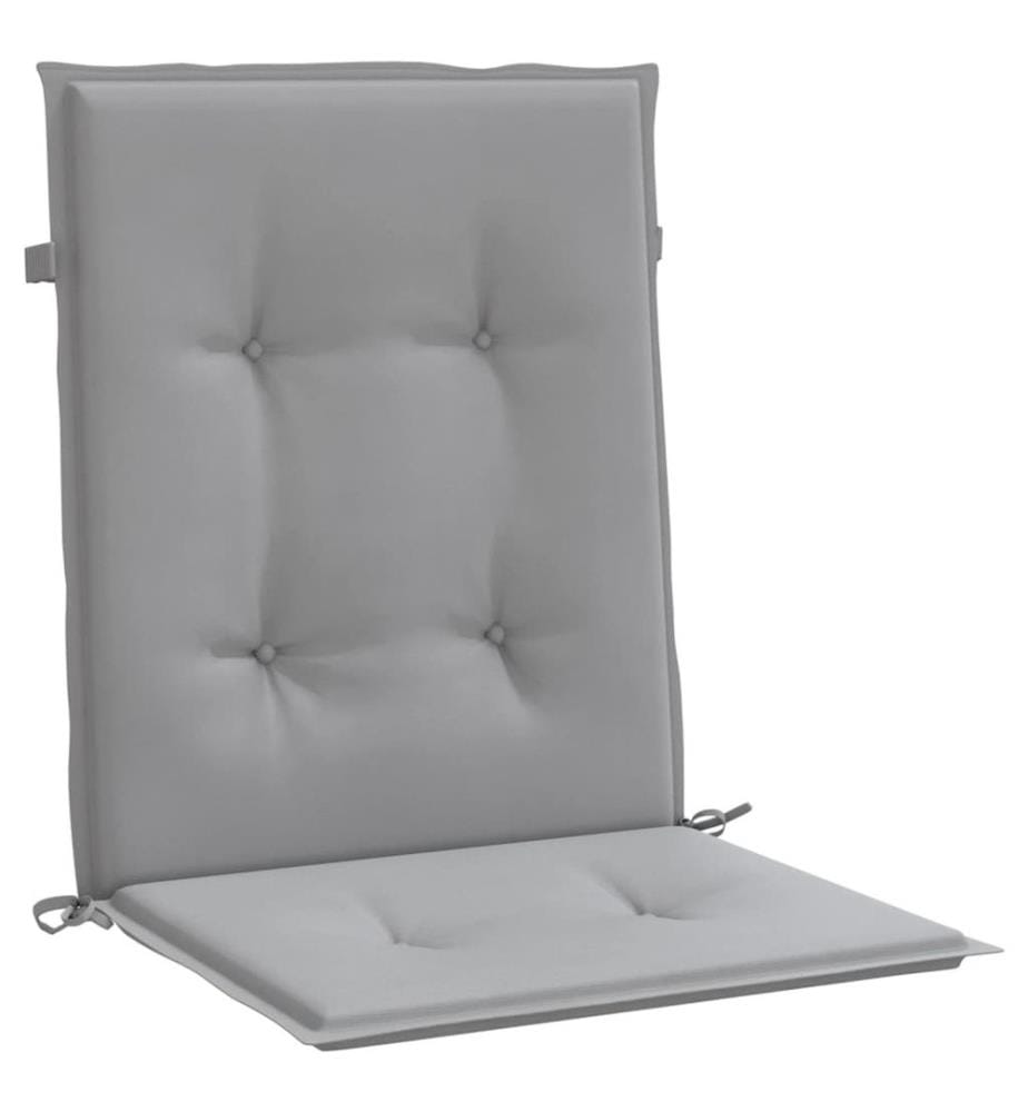 Coussins de chaise de jardin à dossier bas lot de 2 gris