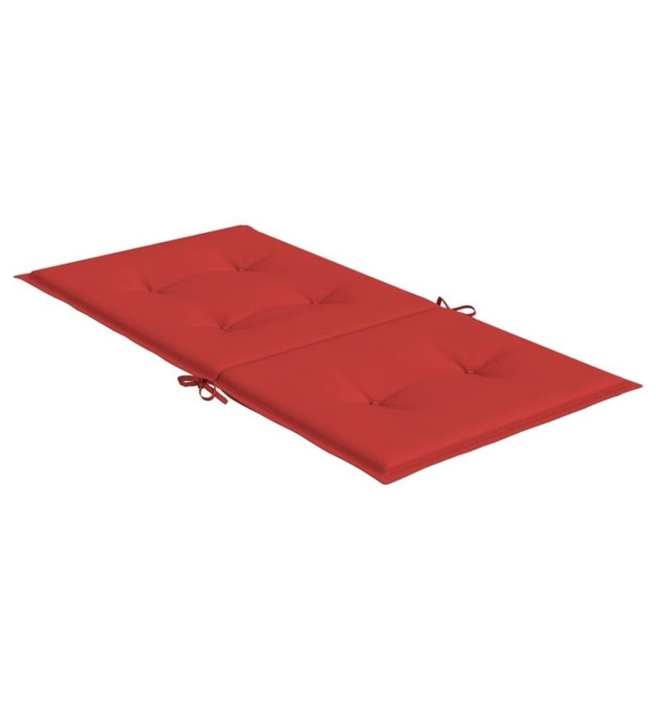 Coussins de chaise de jardin à dossier bas lot de 2 rouge