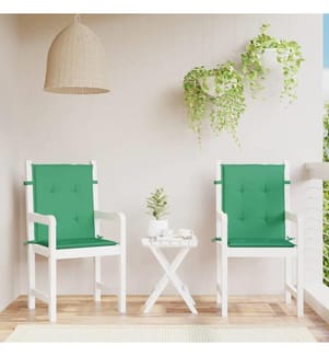 Coussins de chaise de jardin à dossier bas lot de 2 vert
