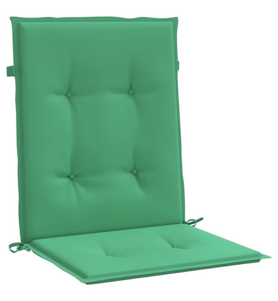 Coussins de chaise de jardin à dossier bas lot de 2 vert