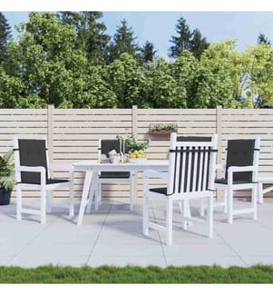 Coussins de chaise de jardin à dossier bas lot de 4 noir