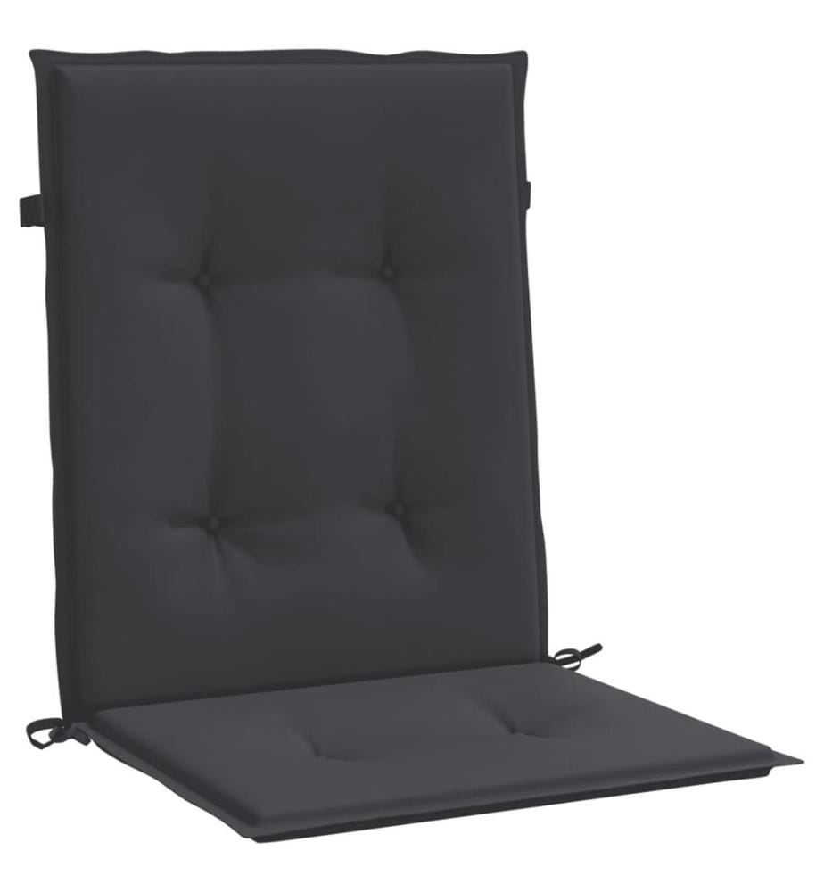 Coussins de chaise de jardin à dossier bas lot de 4 noir