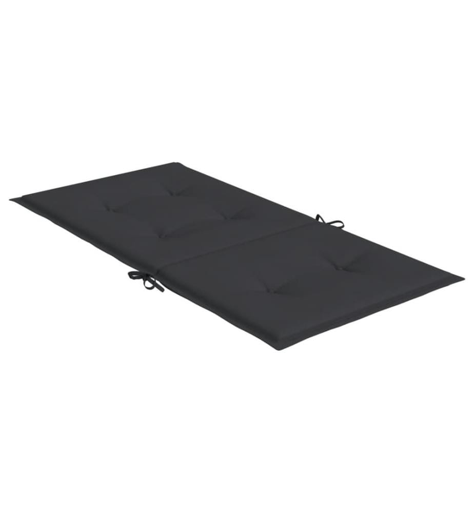 Coussins de chaise de jardin à dossier bas lot de 2 noir