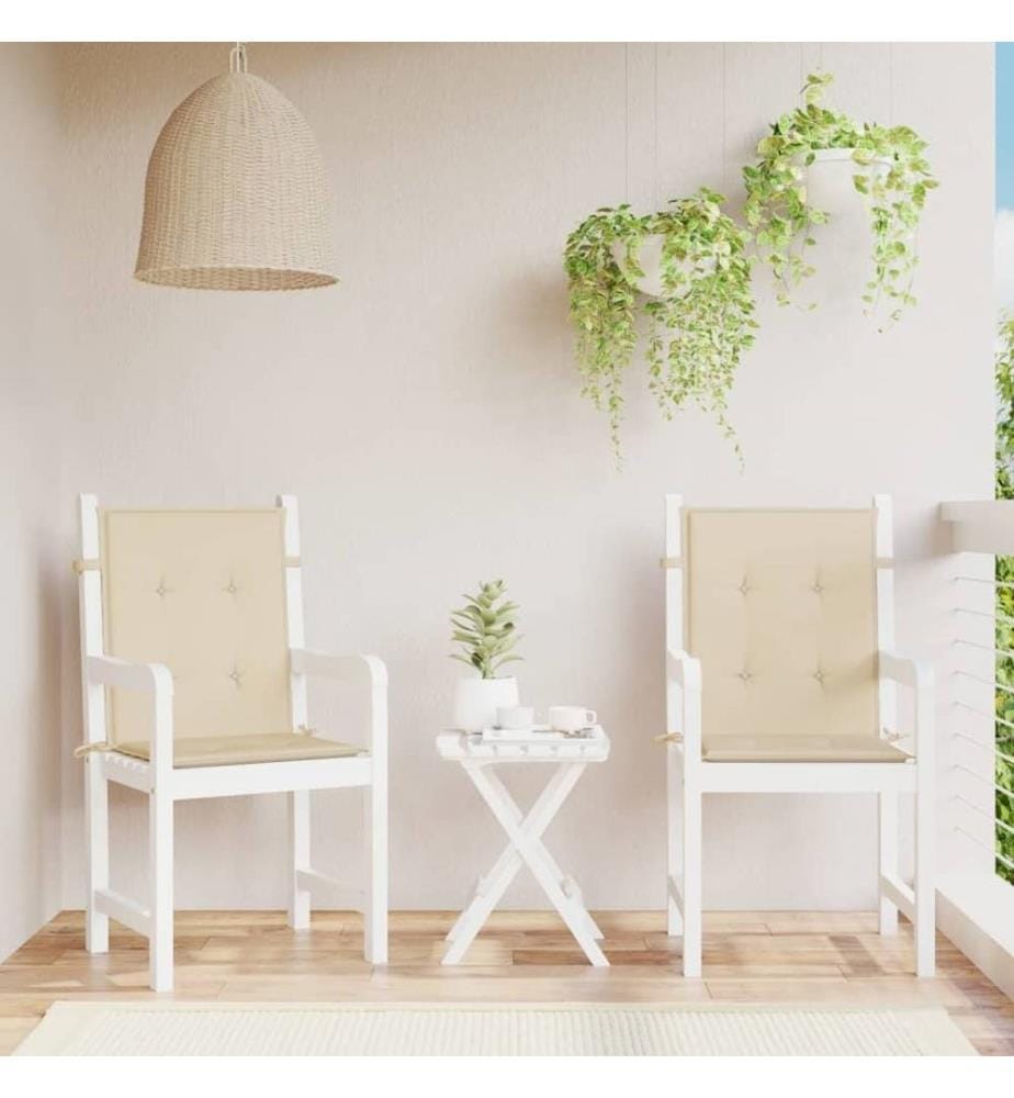 Gartenstuhlauflagen für Niedriglehner 2 Stk. Beige 100x50x3 cm