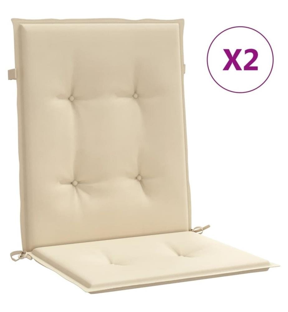 Gartenstuhlauflagen für Niedriglehner 2 Stk. Beige 100x50x3 cm