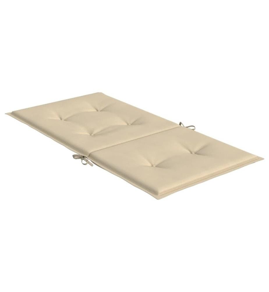 Coussins de chaise de jardin à dossier bas lot de 2 beige