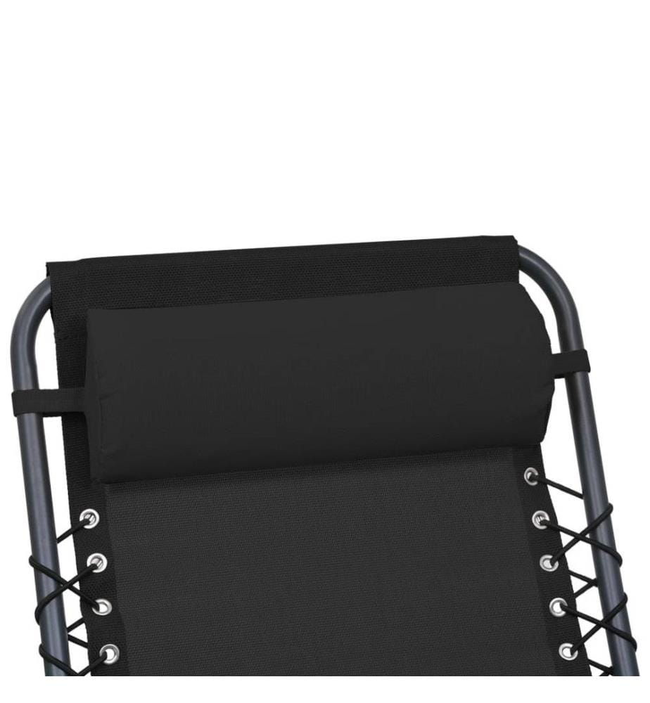 Appui-tête de chaise longue Noir 40x7,5x15 cm Textilène