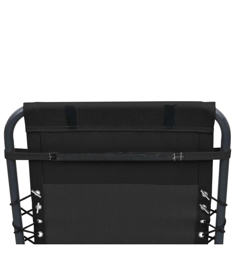 Appui-tête de chaise longue Noir 40x7,5x15 cm Textilène