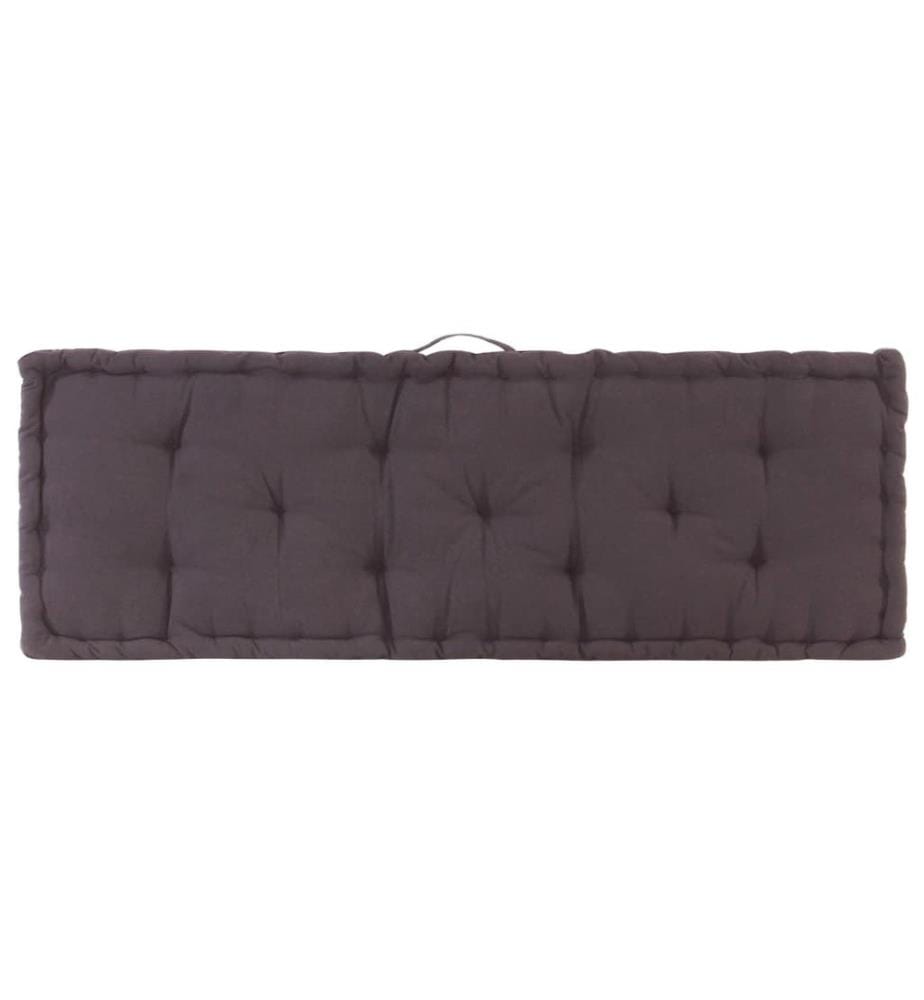 Coussin de plancher de palette Coton 120x40x7 cm Anthracite