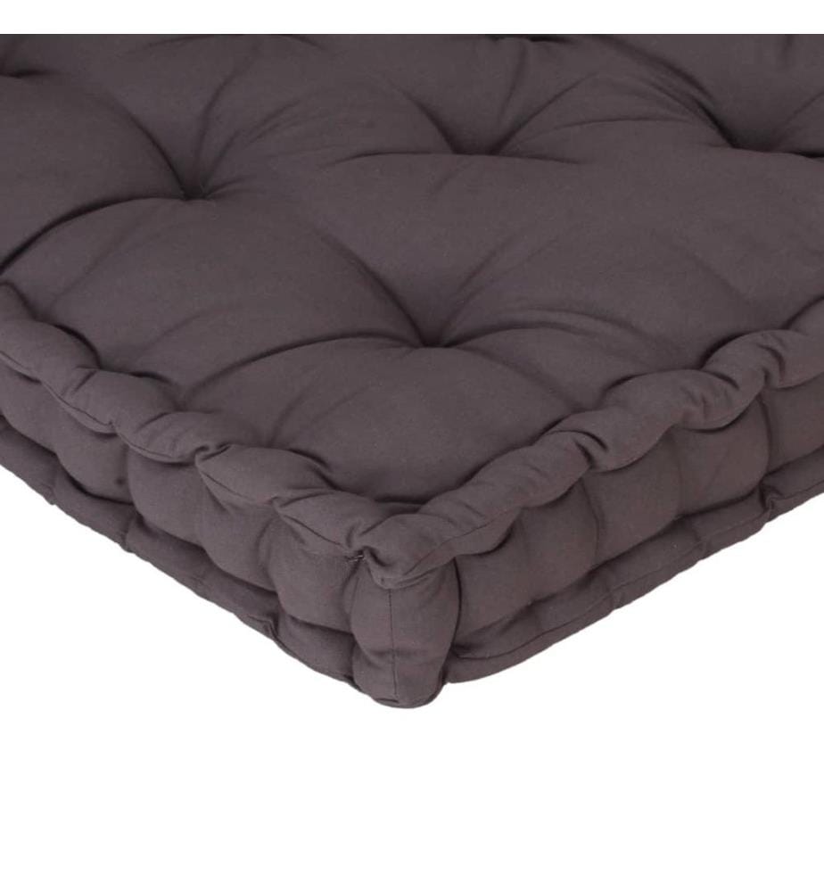 Coussin de plancher de palette Coton 120x40x7 cm Anthracite