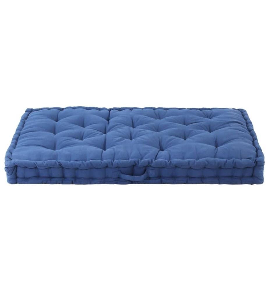 Coussin de plancher de palette Coton 120x80x10 cm Bleu clair