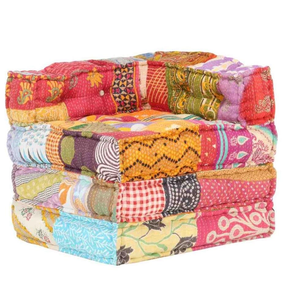 Modularer Pouf Patchwork Stoff
