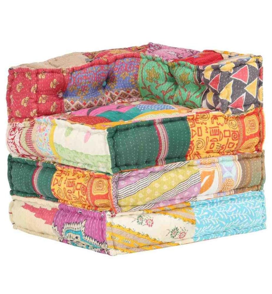 Modularer Pouf Patchwork Stoff
