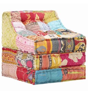 Modularer Pouf Patchwork Stoff