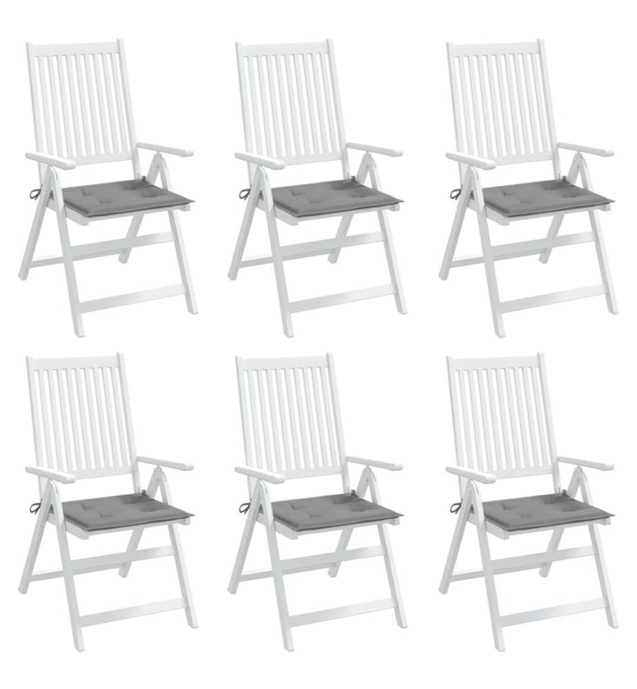 Gartenstuhl-Kissen 6 Stk. Grau 50x50x3 cm Oxford-Gewebe