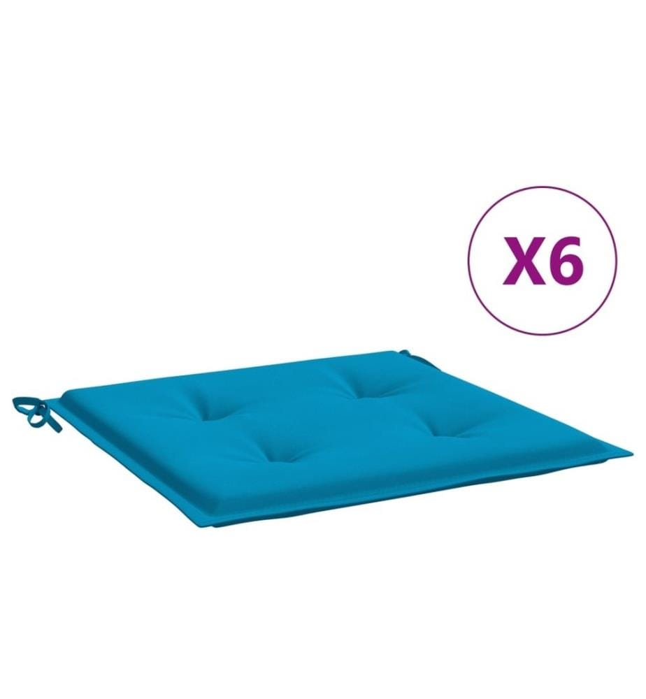 Gartenstuhl-Kissen 6 Stk. Blau 50x50x3 cm Oxford-Gewebe