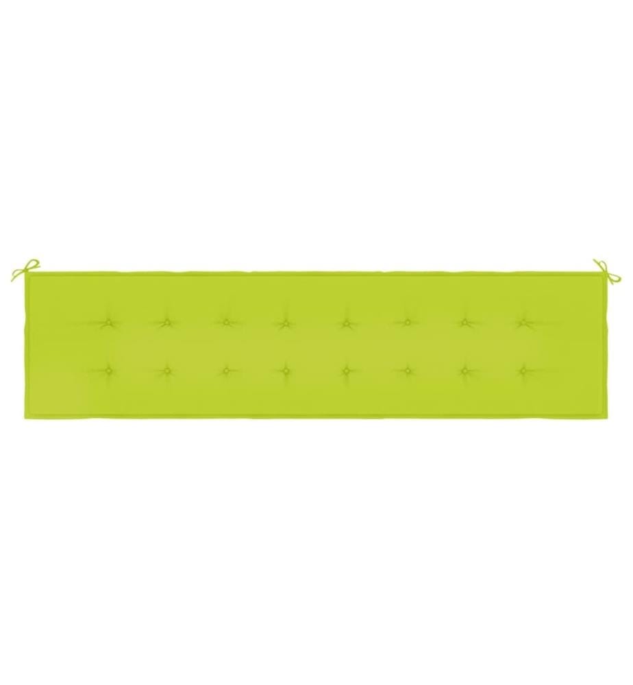 Coussin de banc de jardin vert brillant 150x50x3cm tissu oxford